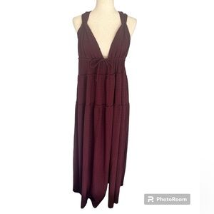 Free People Beach Martina Wine Maxi Dress‎ L